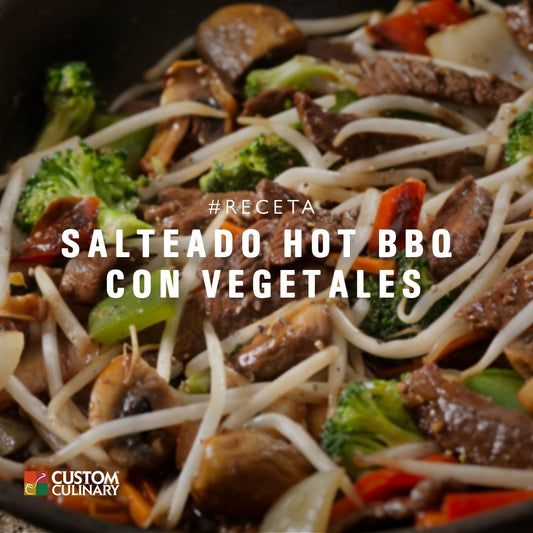 Salteado Hot BBQ de res con vegetales - Custom Culinary México