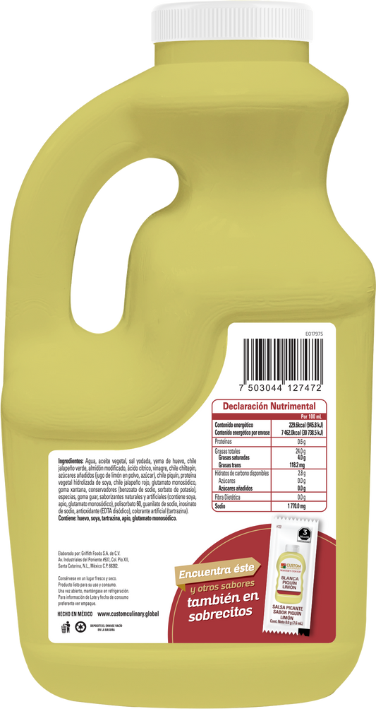 Salsa Blanca Piquín Limón 3.45Kg